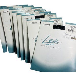 8 Pairs Leo's 409-21 Girl's Small 4-6 Black Supplex Firm Footed Tights